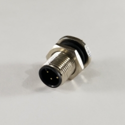 M12 back mount male PCB bulkhead M12-4F3-P, M12 4 pin bulkhead male PCB connector, m12 sensor cable connector